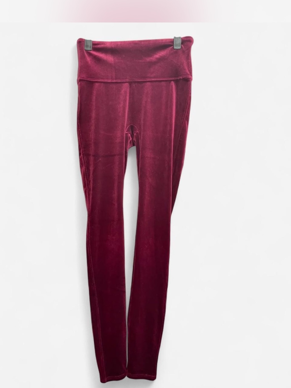 SPANX Deep Burgundy Velvet-Look Leggings